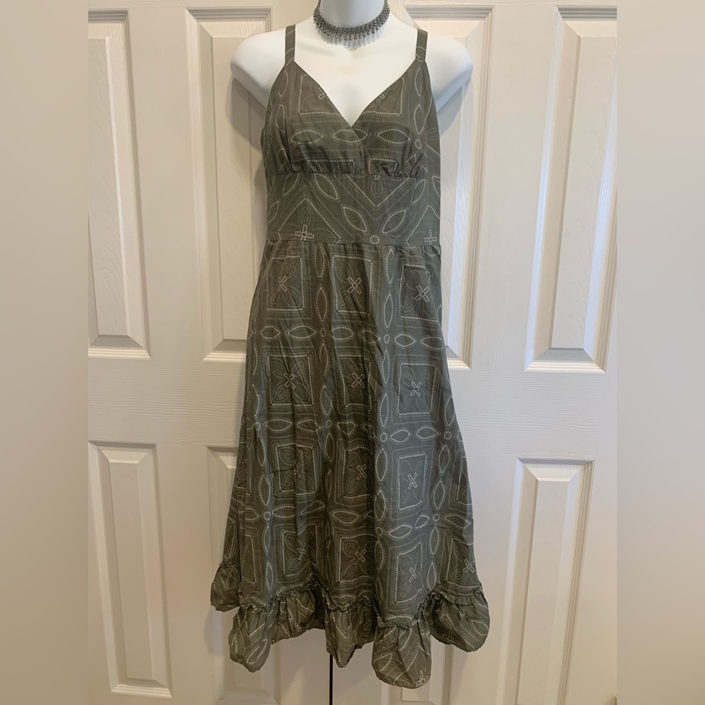 Olive green summer dress